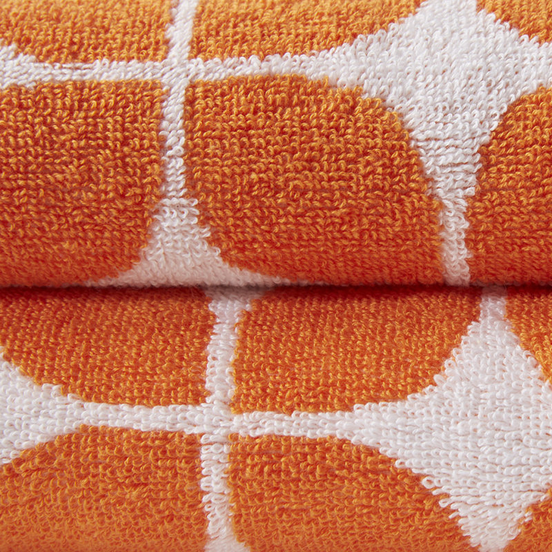 Cotton Jacquard Bath Towel 6 Piece Set, Orange