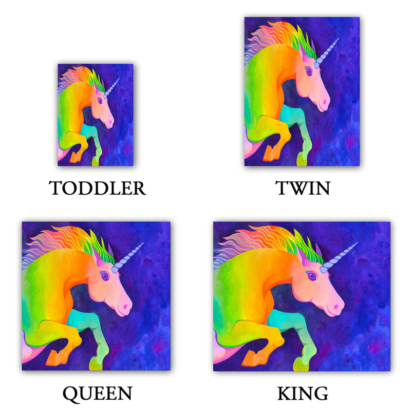 Ensemble de housse de couette licorne, 1 housse simple + 1 taie standard