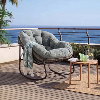 Fauteuil Papasan berçant surdimensionné pour patio