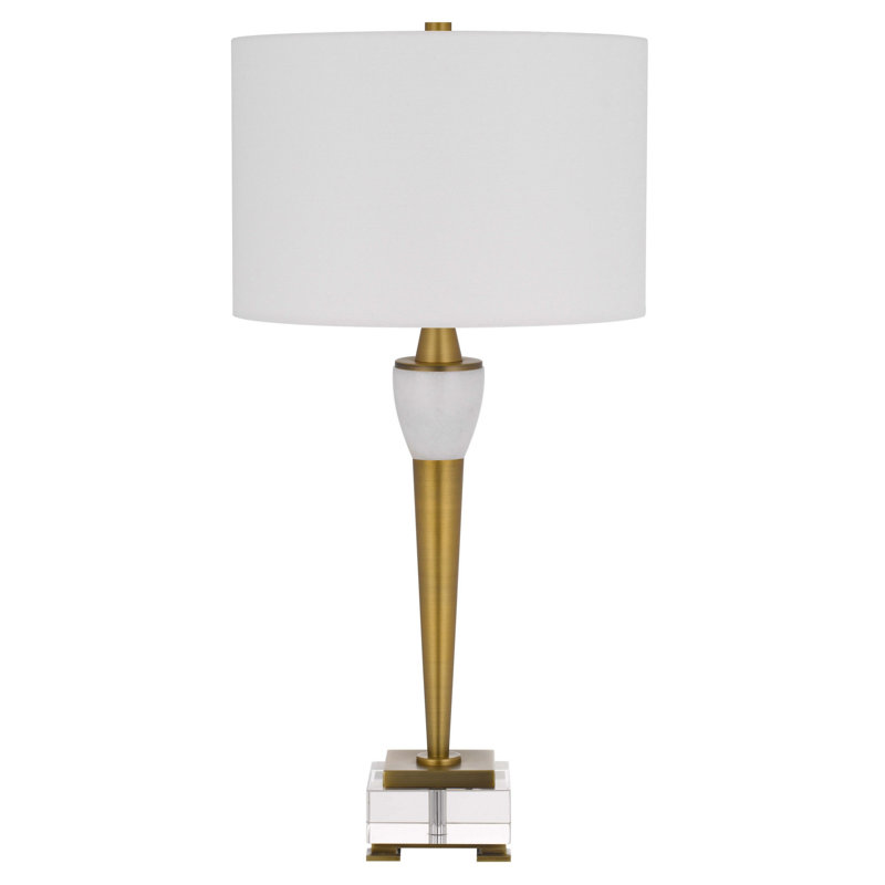 Lampe de table en métal et marbre