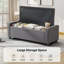 Banc de rangement avec repose-pieds capitonné 48 po et 48 po avec charnières de sécurité - beige-446470121