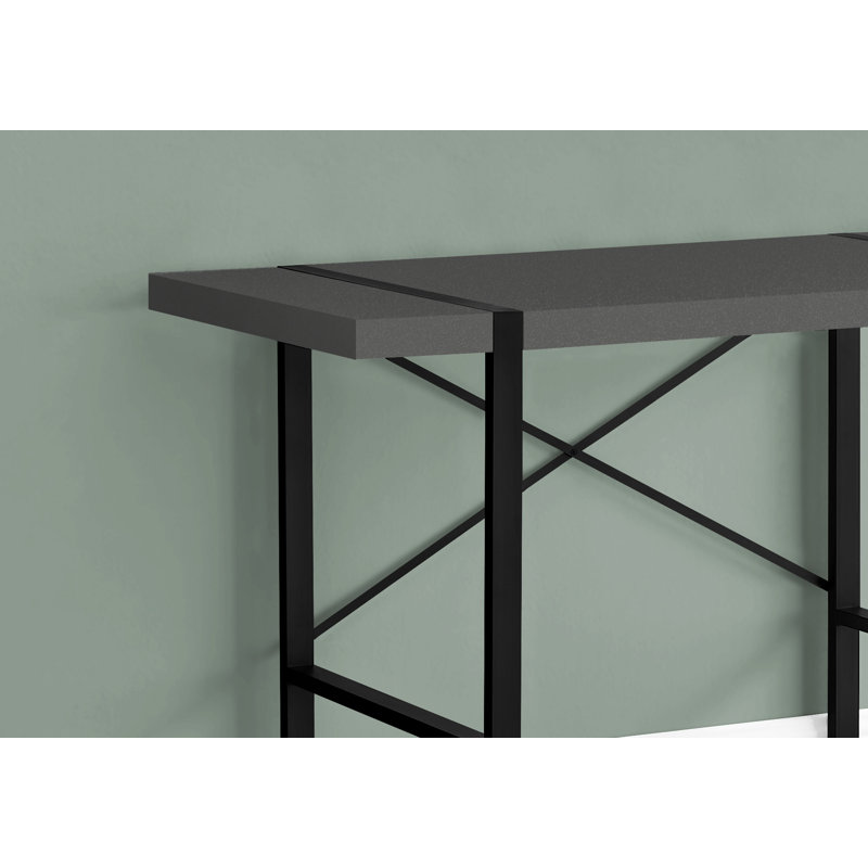 Bureau d'ordinateur 48 po Modern Contemporary Contemporary Office - Bureau en stratifié gris et métal noir | Idée cadeau