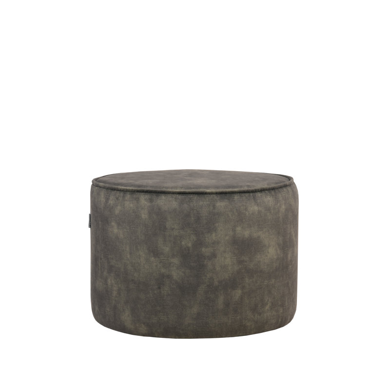 55cm Wide Round Solid Colour Pouffe Ottoman, Hunter