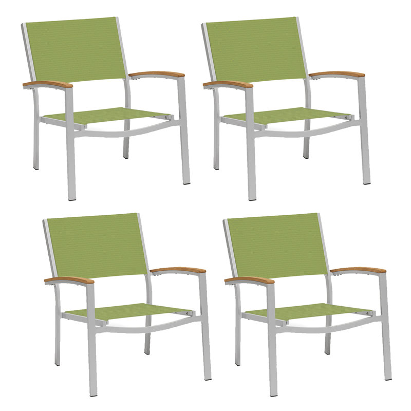 Travira Outdoor Lounge Chair, Natural Tekwood, Go Green