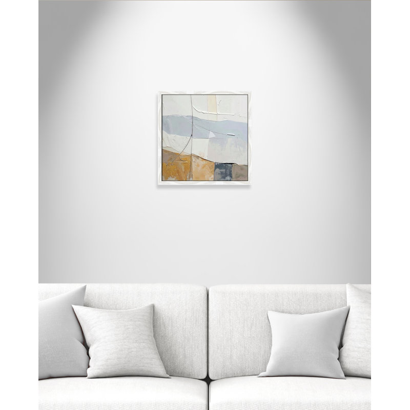 «Plastered I Print» par Alonza Saunders, White Woodgrain, 17'' W x 17'' H, Framed Print