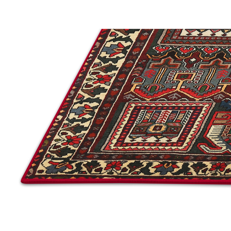 Tapis traditionnel marron / vert, Rectangle 2 pi x 5 pi