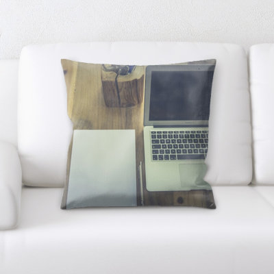 Juanita Computer and Writing Material Square Pillow Cover & Insert