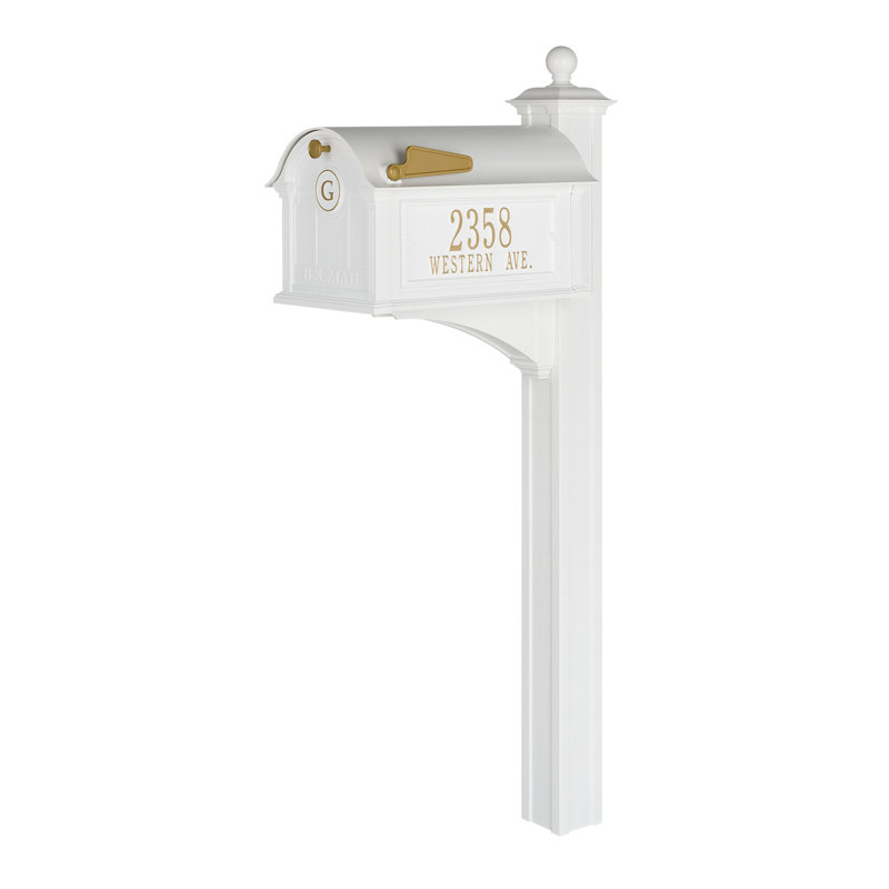 Boîte aux lettres à fixation sur piquet Balmoral, Blanc, Oui