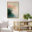 Abstrait coloré, coups de peinture orange et rose, paysage, formes minimalistes, décor relax / zen nordique, impression sur toile-94585344-94585346