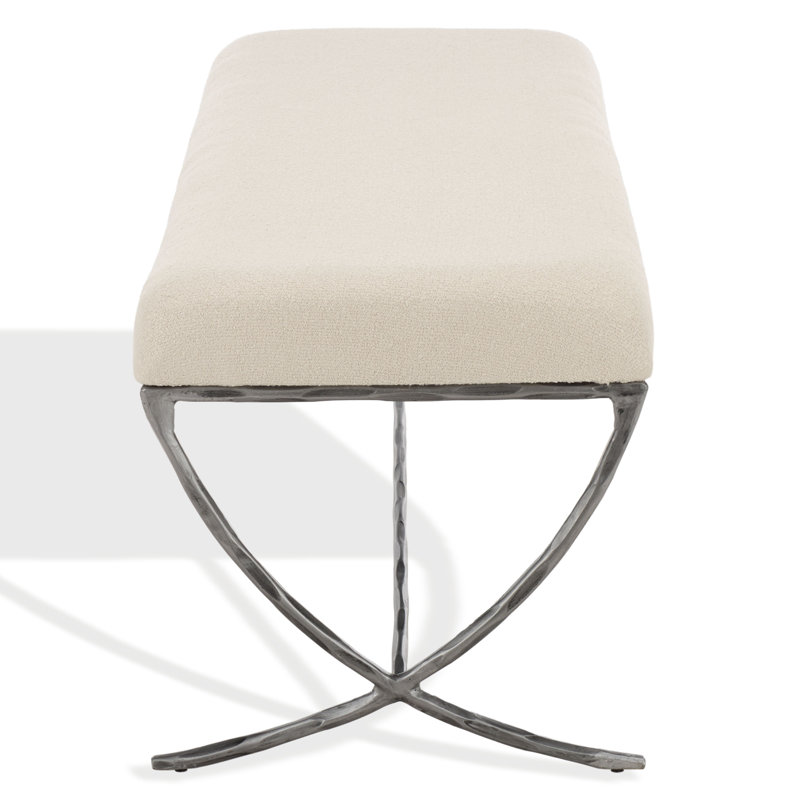 Banc rembourré Evelynn, Noir, Ivoire
