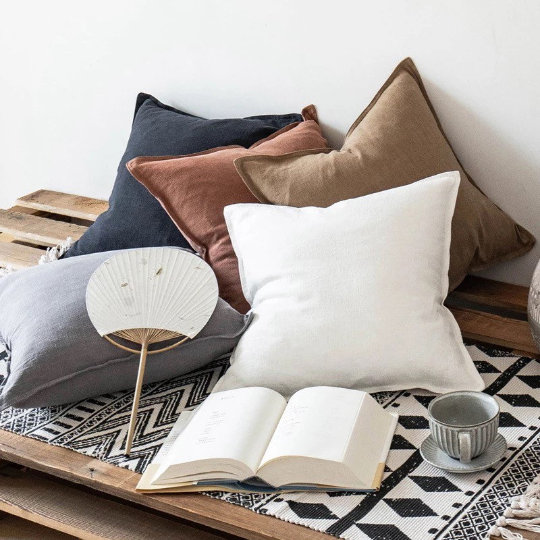 Linen Pillow Cover, Navy Blue