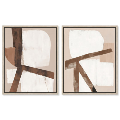 Ensemble de décorations murales pour chambre à coucher à décor en acrylique à motifs déconstruits par Art Remedy, cadre noir, 16 x 20
