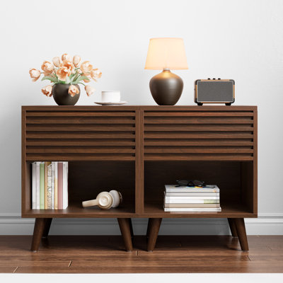 Night Stand Nightstands With Drawer Storage Bed Side Table End Table Large Modern Wood Wide Bedside Stand Mid Century Night Stands For Bedroom Living by Millwood Pines