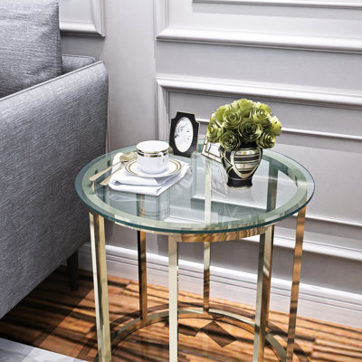24" Tempered Glass Table Top, 1/4" Thick, Clear, Long Service Life, To Wear, Heat, Corrosion, Impact, For Patio And Office Tables Inch Transparent, Glossy Edge, Long-Lasting, Home Offices