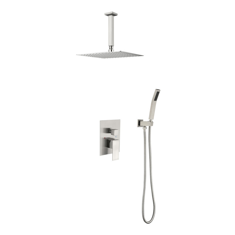 Pomme de douche double, Nickel brossé