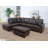 Sectional Sofa Set, Faux Leather Sofa with Free Storage Ottoman-1004977503-1004977502