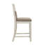 Chaises à hauteur de comptoir de 2, siège en tissu texturé gris, structure en bois, 2 sièges de style champêtre, siège et dossier rembourrés, fabrication