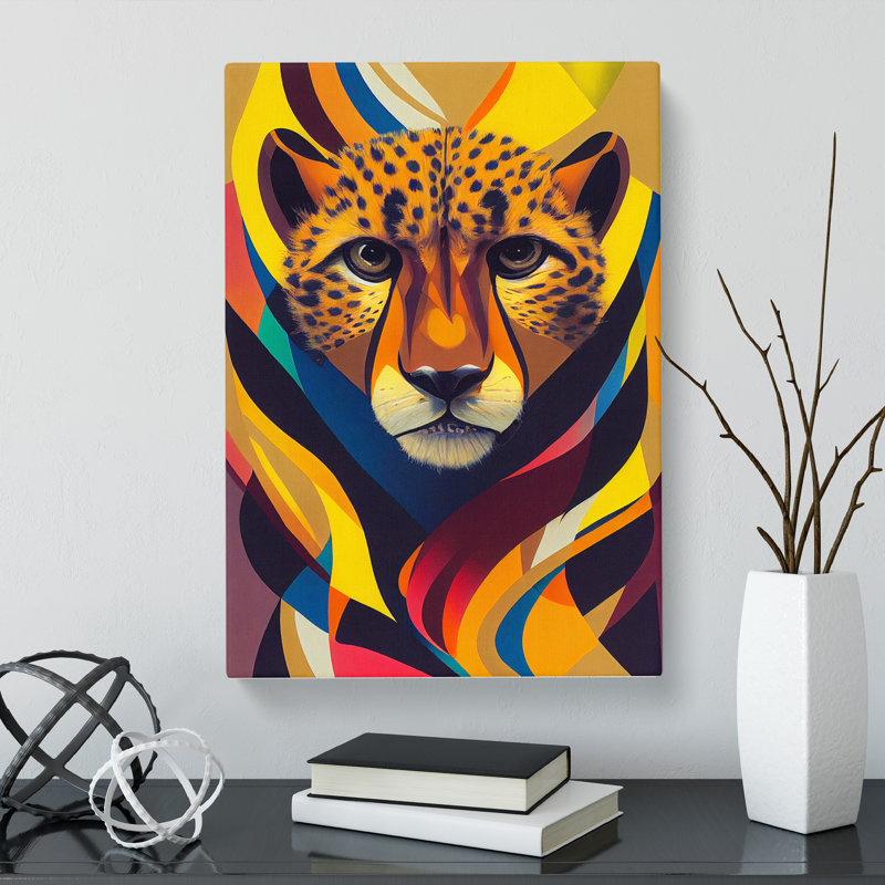 Colourful Cheetah - Wrapped Canvas, 60cm H x 40cm W x 3cm D