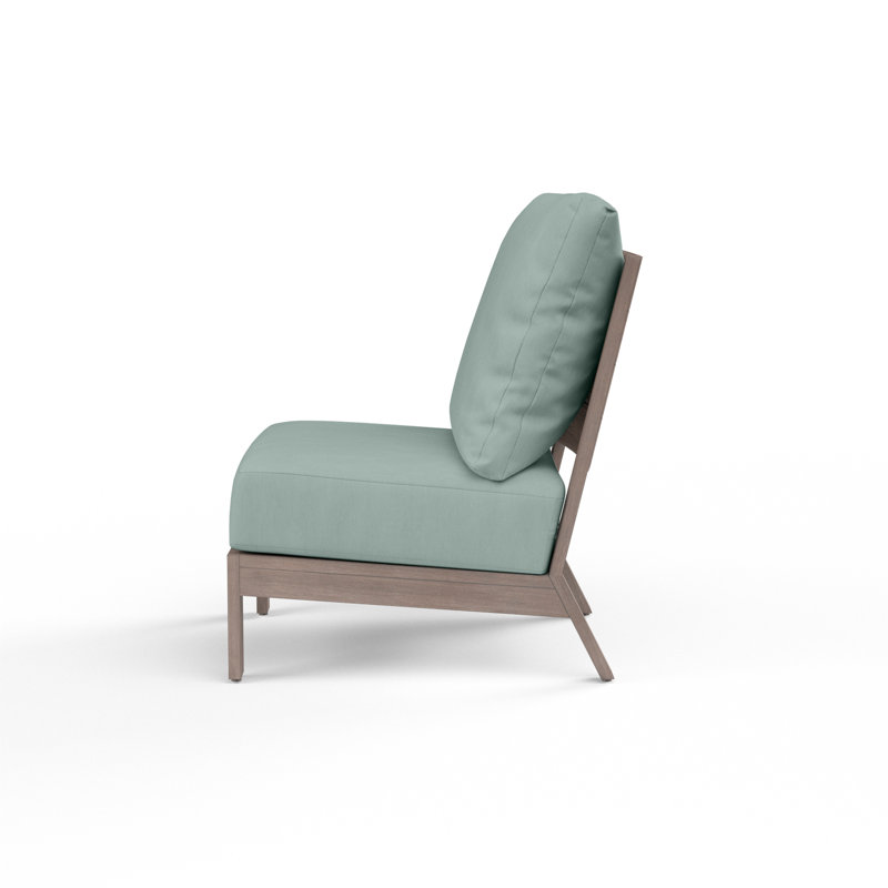Laguna Aluminum Outdoor Armless Lounge Chair , Sunbrella® Cushions Included, Cast Mist Sunbrella®