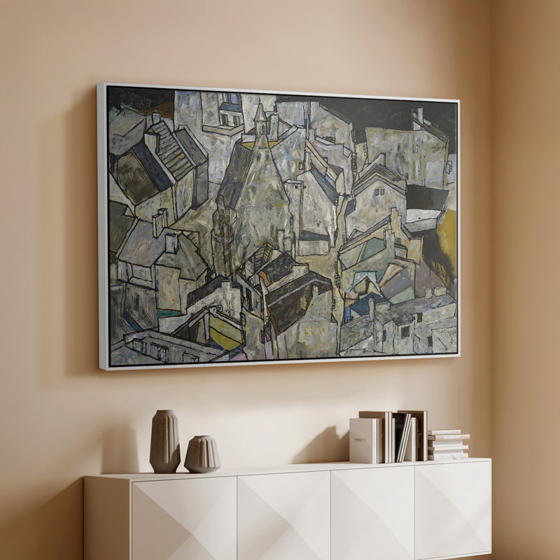 «Mödling II» par Egon Schiele, 26 x 40, Blanc