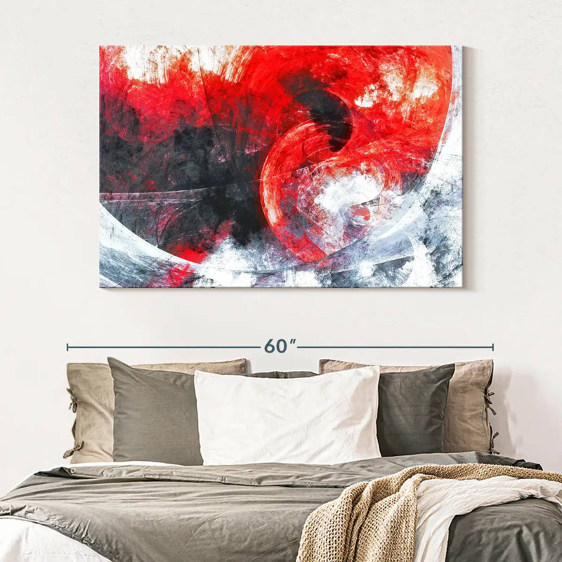 Avery Red Whirlpool Abstract, 34" H x 51" W