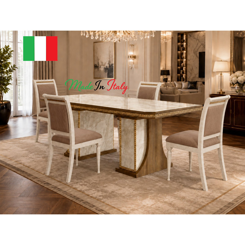 5 - Piece Extendable Solid Wood Dining Set, 5 Pieces: Table, 4 Chairs