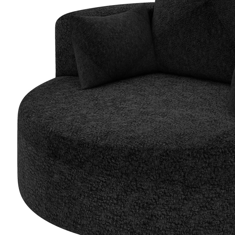 Fauteuil d'appoint pivotant avec 3 coussins amovibles