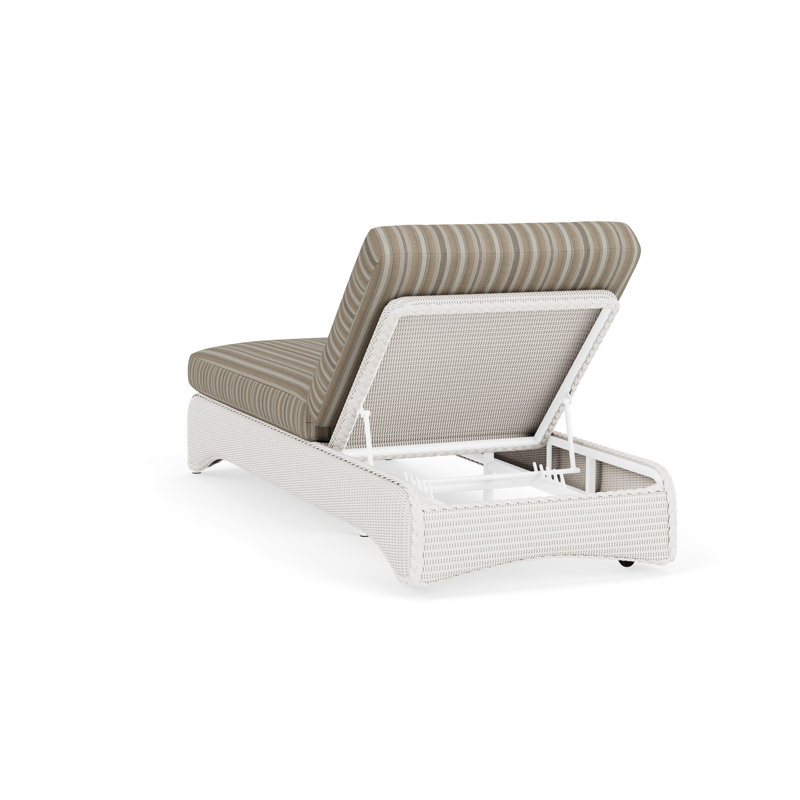 Loom Outdoor Chaise Lounge, Purveyor Pewter, White