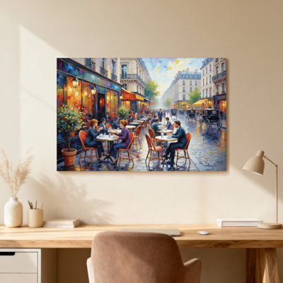 Scenic &Cityscapes Parisian Cafe Street Scene Art Print