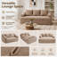 Chaise longue d'intérieur surdimensionnée et comprimée avec coussins décoratifs et accoudoirs, canapé-lit rembourré en chenille-856688258