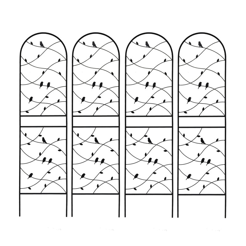 Paquet de 4 treillis de jardin en métal 71 po x 19,7 po antirouille pour plantes grimpantes