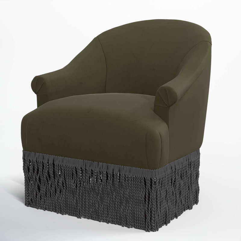 Fauteuil à oreilles Callie, Noir, Velours classique Loden