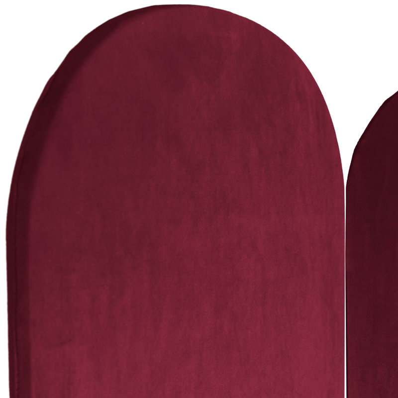Wayt 3 - Panel Velvet Folding Room Divider, Burgundy