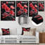 Silhouette de fleur de cerisier monochrome gris rouge-497703665-497703674