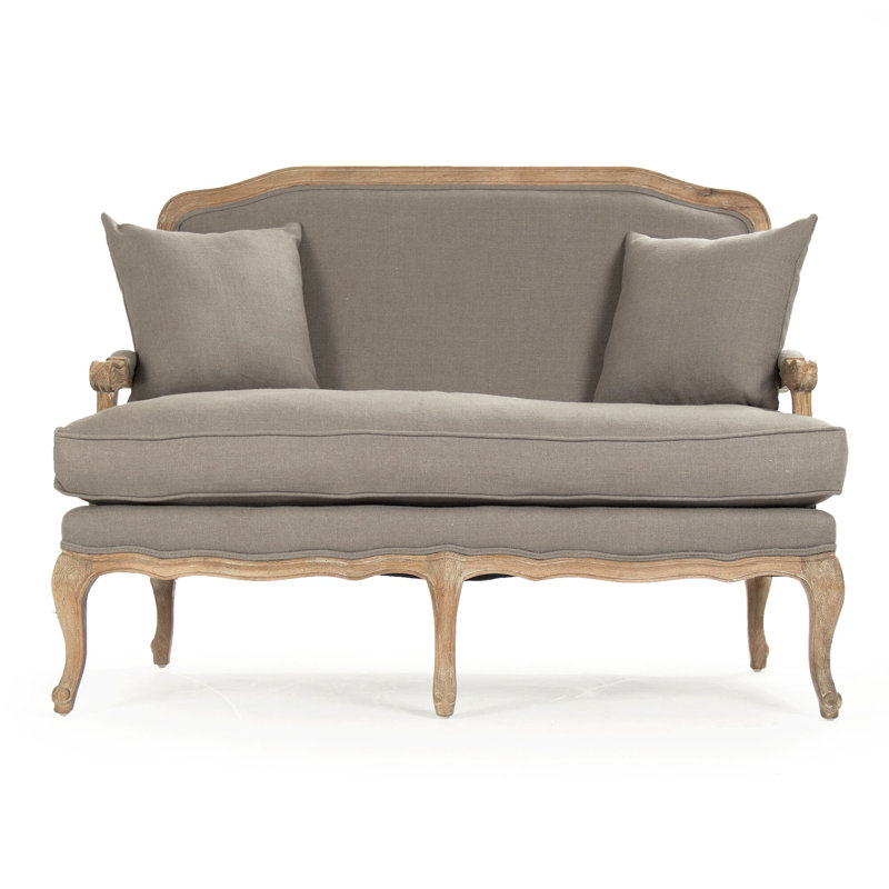 Emelie Settee, Gray Linen