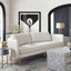Lane Sofa In Light Cream Fabric With Gold Metal Legs