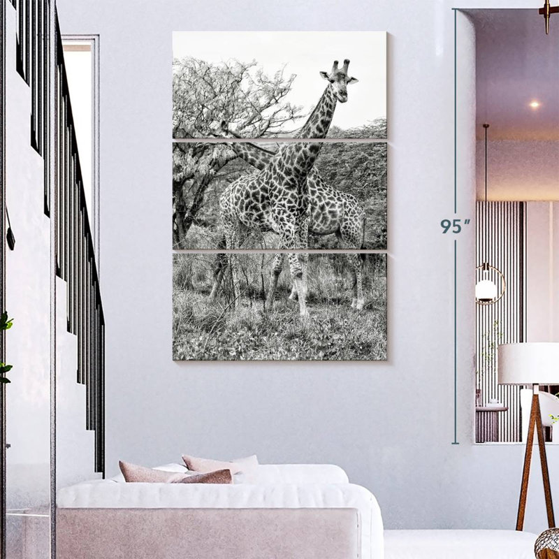 Brampt Giraffe Mother And Young I, 74" H x 48" W