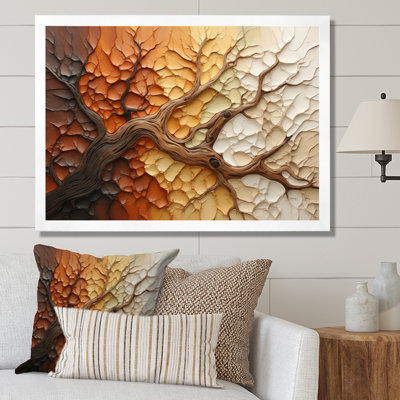 Brown Beige Abstract Redwood Tree Collage - Modern Wall Decor13