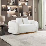 Jindra 71"W Sherpa Fabric Living Room Loveseat