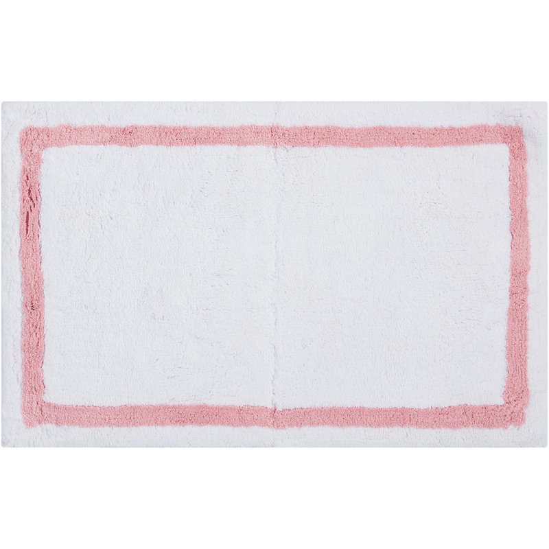 Simmon Cotton Non-Slip Bath Rug, Light pink