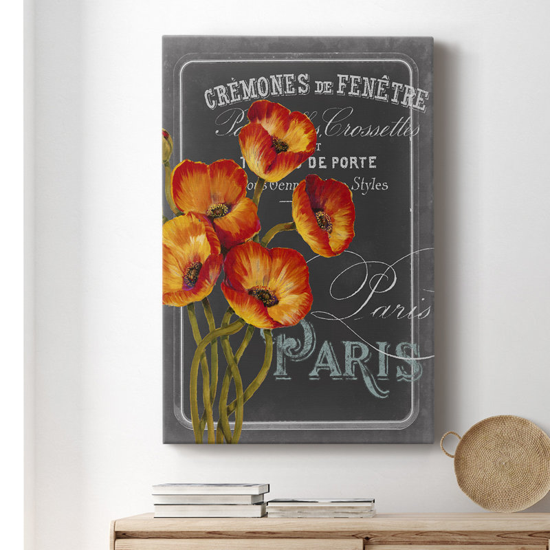 Tableau noir sur toile de qualité supérieure Paris III - Prêt à accrocher, L 8 po x H 12 po