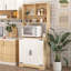 Garde-manger avec 2 portes, garde-manger moderne à 3 niveaux avec tablettes, garde-manger autoportant, garde-manger pour la cuisine, la salle à manger