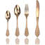 Service de couverts 24 pièces, service de couverts pour 6 couverts en acier inoxydable, motif élégant unique, miroir poli, va au lave-vaisselle (or rose)