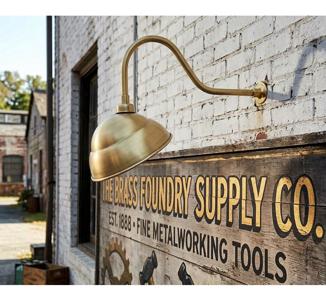 SIGN LIGHT Brass 1 - Bulb Hardwired Outdoor Barn Light
