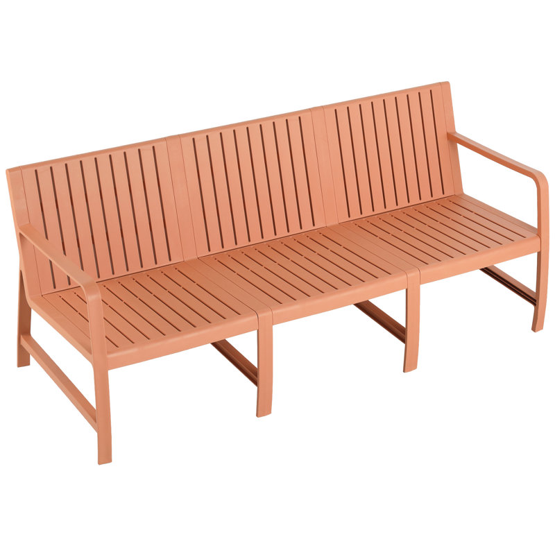 Polypropylene 3 - Seater Indoor/outdoor In Apricot Brown, Zero Maintenance For Patio Lounging Brown 1 Piece Conversation , Made Of Polypropylene, Waterproof, , Breathable Slatted Design