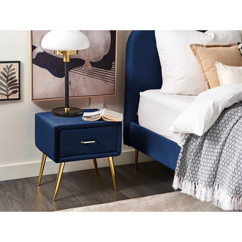 Flossie 46 cm W Bedside Table, Navy