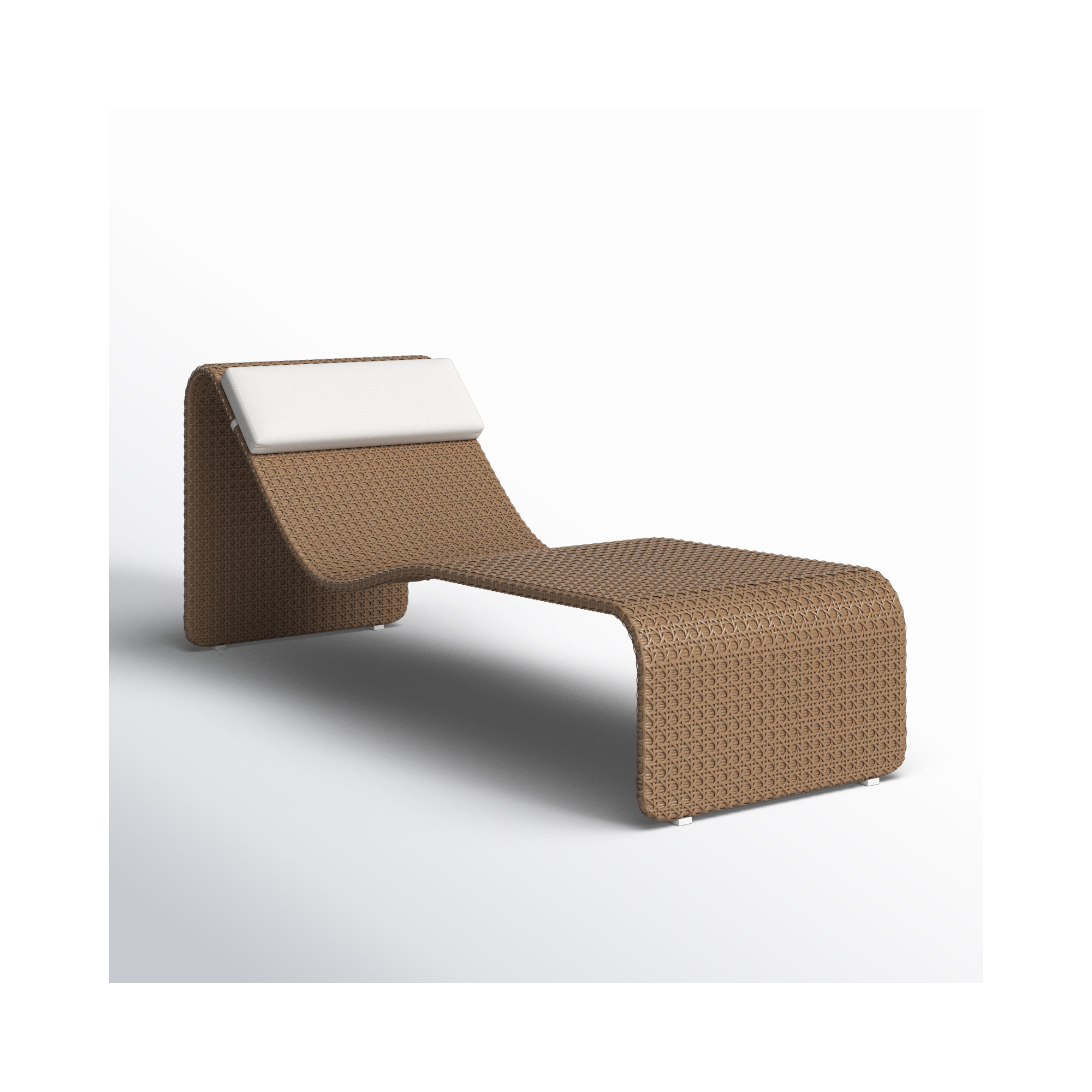 Kuno 27.5'' Outdoor Wicker Chaise Lounge, Brown