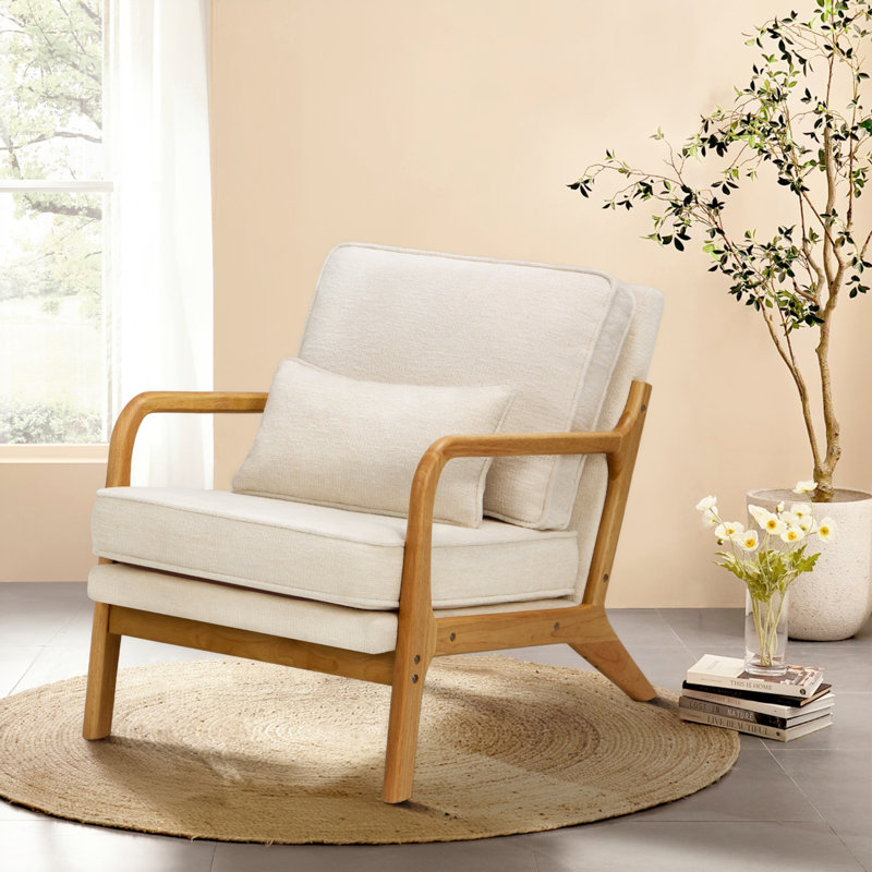 Upholstered Accent Chair, Beige