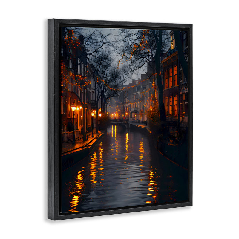 Cadre flottant Street Lamp, Cadre flottant noir de jais, H 21 po x l 17 po