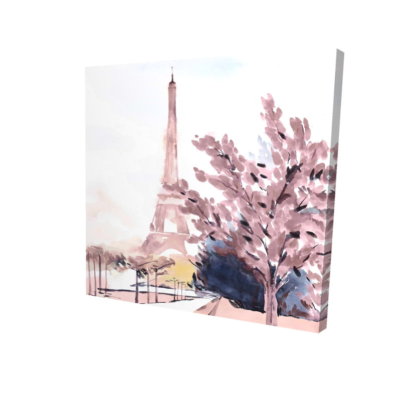 Blue Romantic Paris & Eiffel Scene Canvas | Home Decor Art